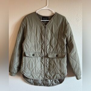 Khaki quilted jacket New Look